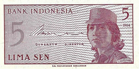 Indonesia - 5 Sen 1964 (# 91)
