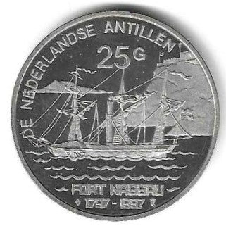 Antilhas Holandesas - 25 Gulden 1997 (Km# 42) Forte Nassau
