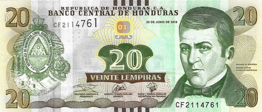 Honduras - 20 Lempiras 2019 (# 100d)