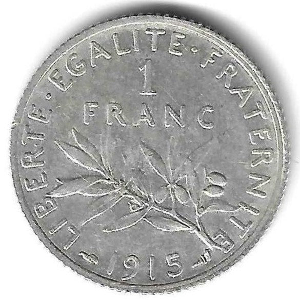 França - 1 Franco 1915 (Km# 844)