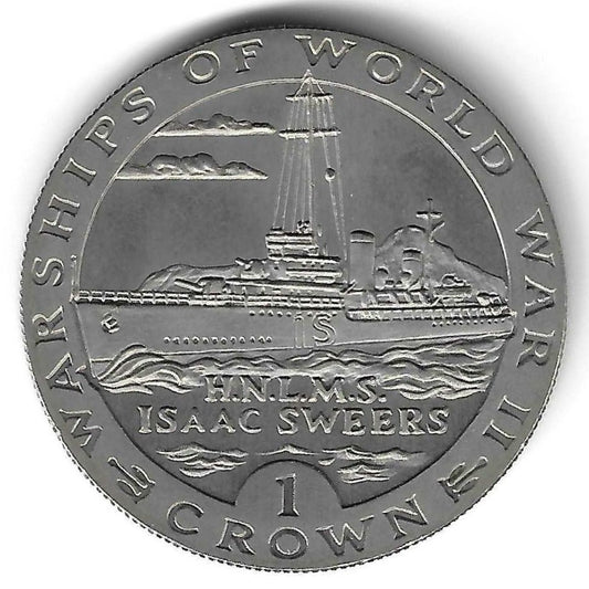 Gibraltar - 1 Crown 1993 (Km# 115) H.N.L.M.S. Isaac Sweers