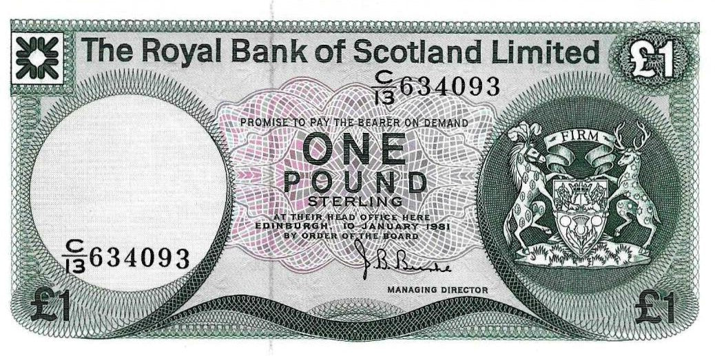 Escocia - 1 Libra 1981 (# 336a)