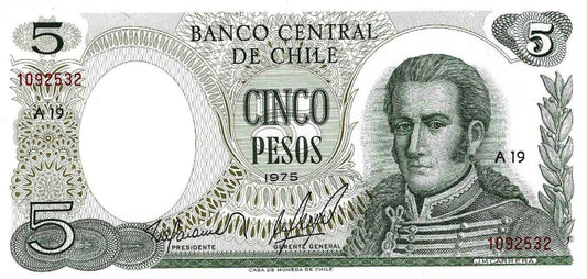 Chile - 5 Pesos 1975 (# 149a)