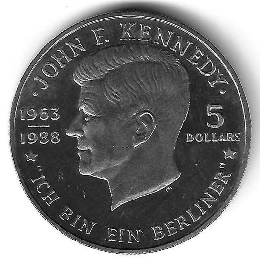 Niue - 5 Dolares 1988 (Km# 17) J.F. Kennedy