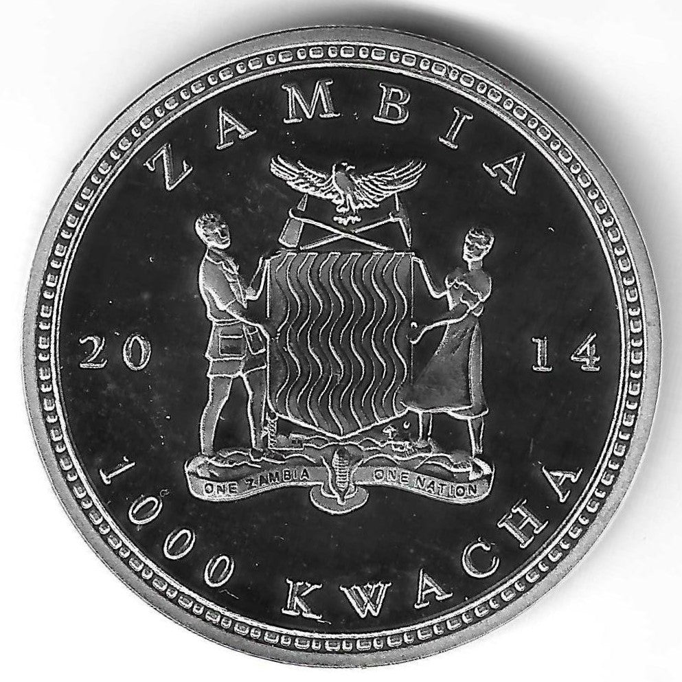 Zambia - 1000 Kwacha 2014 (Km# ..) Hipopotamo