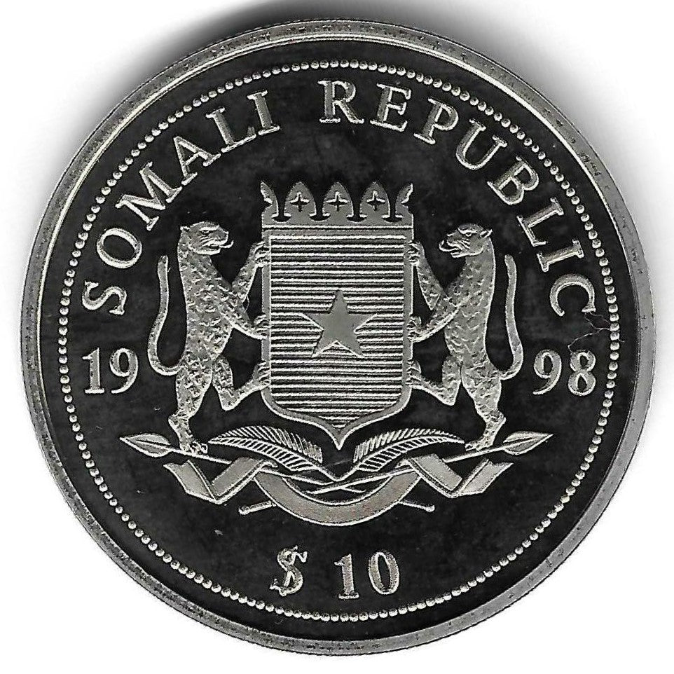 Somalia - 10 Dolares 1998 (Km# ..) Protecção Vida Marinha