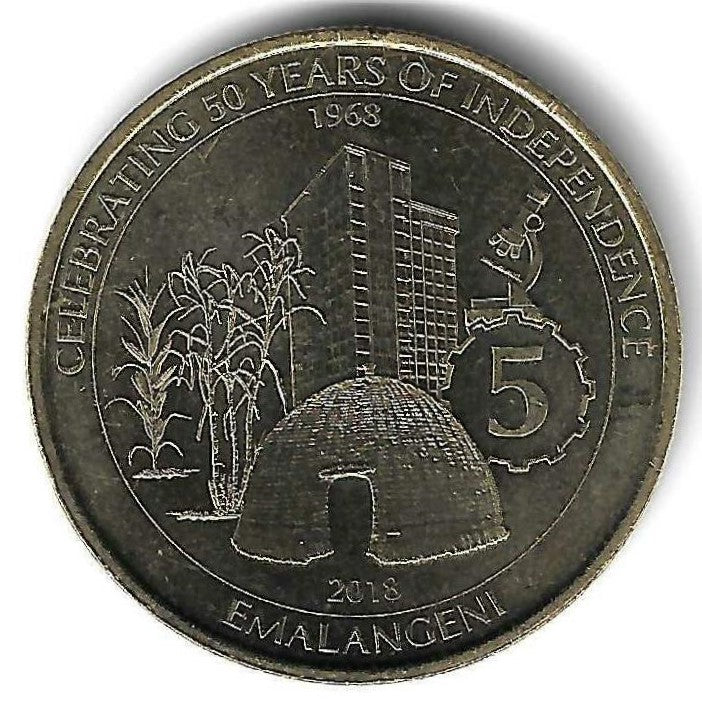 Suazilandia - 5 Emalangeni 2018 (Km# 73) Independencia