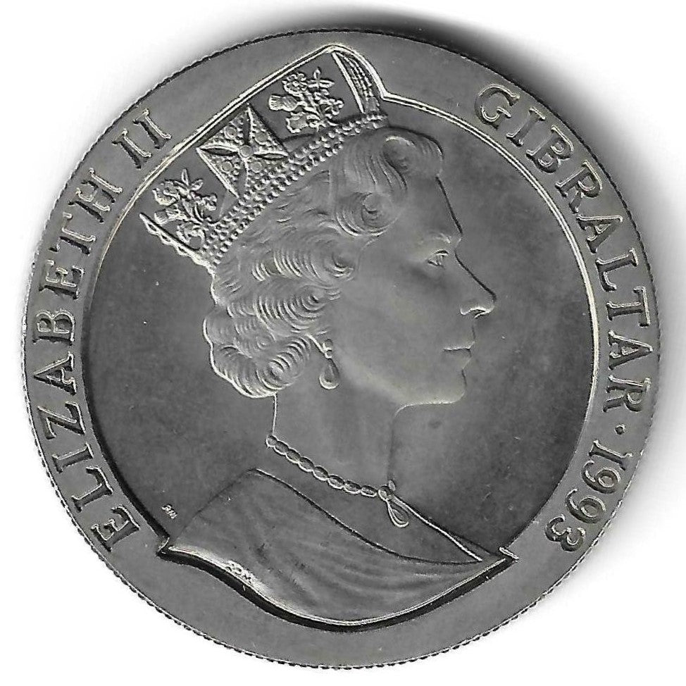 Gibraltar - 1 Crown 1993 (Km# 115) H.N.L.M.S. Isaac Sweers