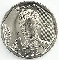 Peru - 1 Sol 2023 (Km# ..) Jose de la Mar y Cortazar