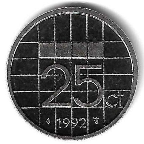 Holanda - 25 Centimos 1992 (Km# 204)