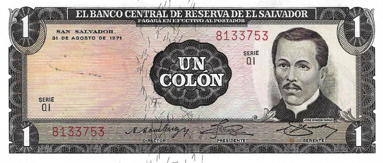 El Salvador - 1 Colon 1971 (# 115a)