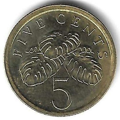 Singapura - 5 Centimos 1989 (Km# 50)