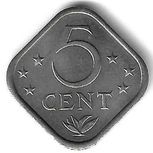 Antilhas Holandesas - 5 Centimos 1975 (Km# 13)