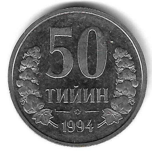 Uzebequistão - 50 Tiyin 1994 (Km# 6)