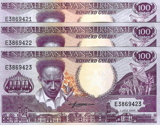 Suriname - 100 Gulden 1986 (# 133a)