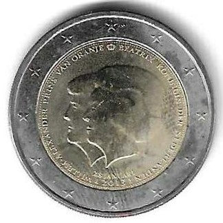 Holanda - 2 Euro 2013 (Km# ..) Mudança Trono