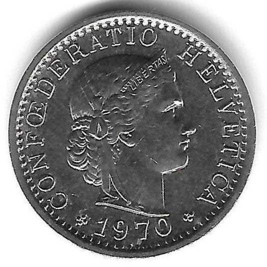 Suiça - 20 Rappen 1970 (Km#29a)