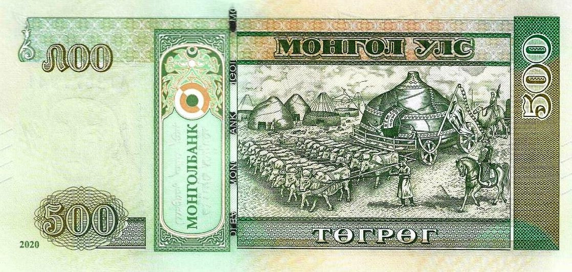 Mongolai - 500 Tugrik 2020 (# 74a)