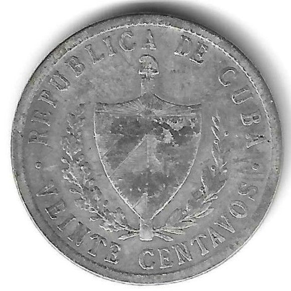 Cuba - 20 Centimos 1920 (Km# 13)
