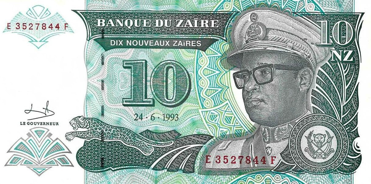 Zaire - 10 Novos Zaires 1993 (# 54a)