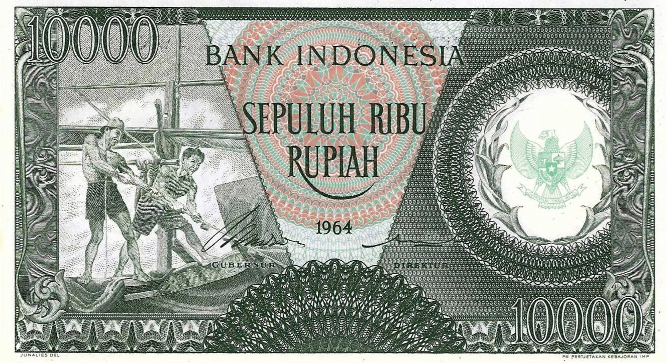 Indonesia - 10000 Rupias 1964 (# 100)