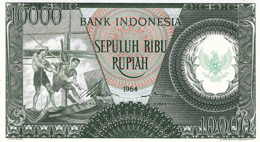 Indonesia - 10000 Rupias 1964 (# 100)