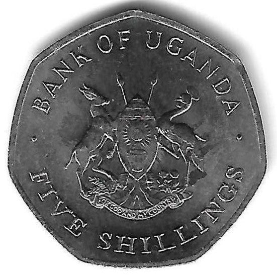 Uganda - 5 Shillings 1987 (Km# 163)