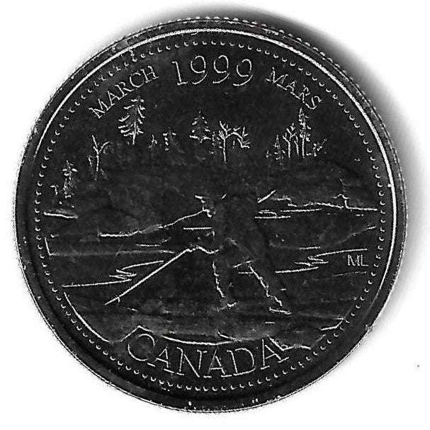 Canada - 25 Centimos 1999 (Km# 344) Março