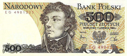 Polonia . 500 Zlotych 1982 (# 145d)