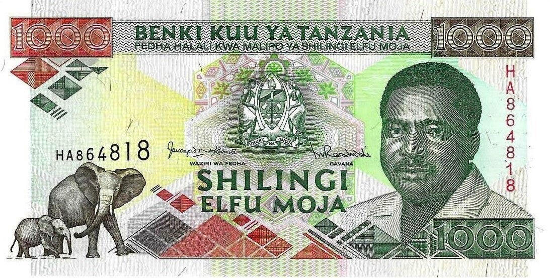 Tanzania - 1000 Shillings 1993 (# 27c)