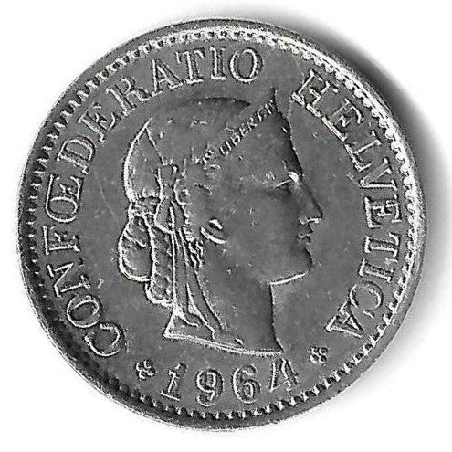 Suiça - 10 Rappen 1964 (Km# 27)