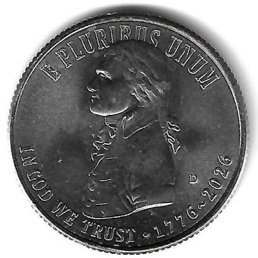 USA - 25 Cents 2026 (Km# 827) Constituiçao