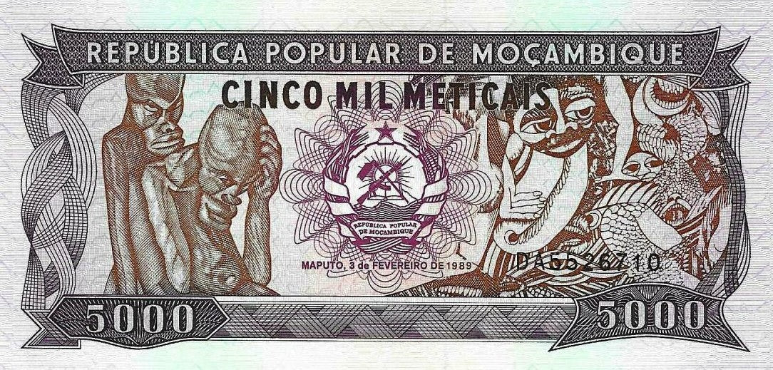 Moçambique - 5000 Meticais 1989 (# 133a)