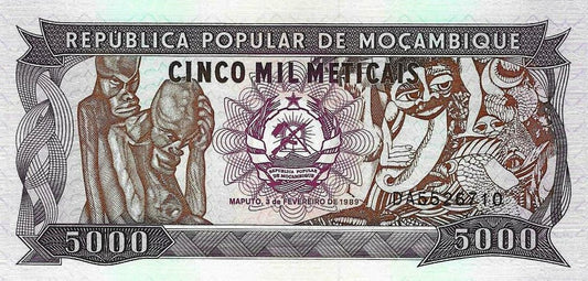 Moçambique - 5000 Meticais 1989 (# 133a)