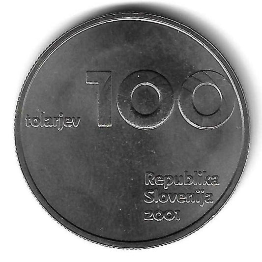 Eslovenia - 100 Tolarjej 2001 (Km# 42) 10º Anivº Eslovenia e do Tolar