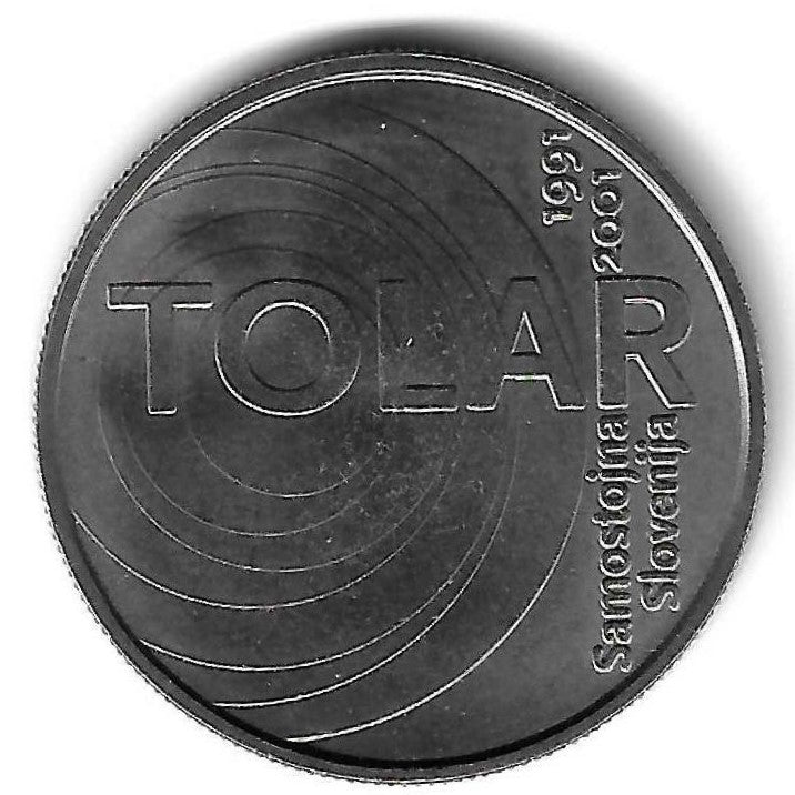 Eslovenia - 100 Tolarjej 2001 (Km# 42) 10º Anivº Eslovenia e do Tolar