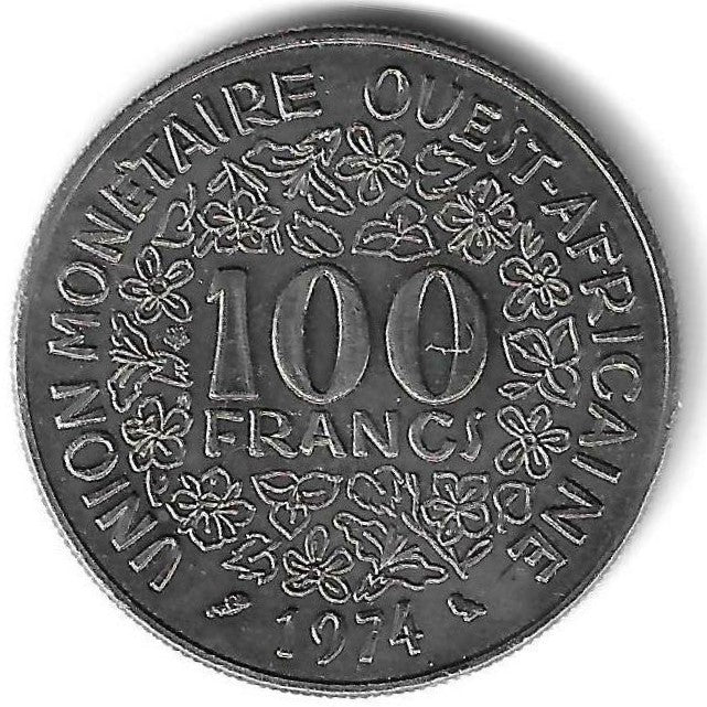 West African States - 100 Francos 1974 (Km# 4)