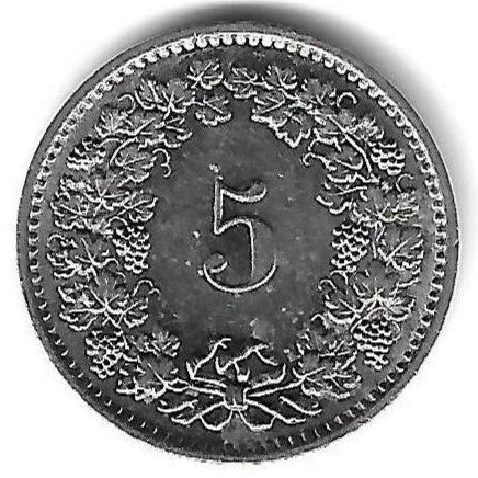 Suuiça - 5 Rappen 1970 (km# 26)