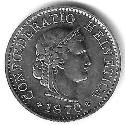 Suuiça - 5 Rappen 1970 (km# 26)