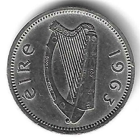 Irlanda - 3 Pingine 1963 (Km# 12a)