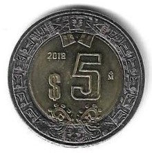 Mexico - 5 Pesos 2018 (Km# 605)