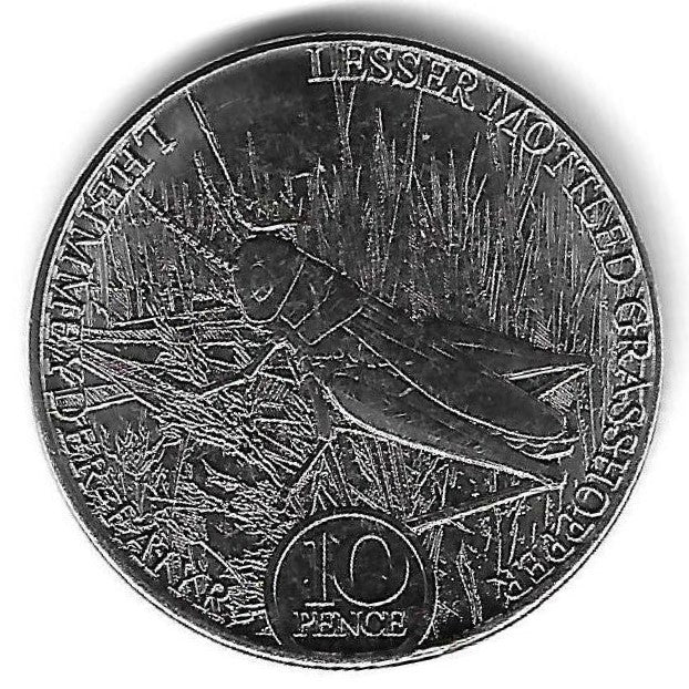Ilha Man - 10 Pence 2023 (Km# 1786) Gafanhoto