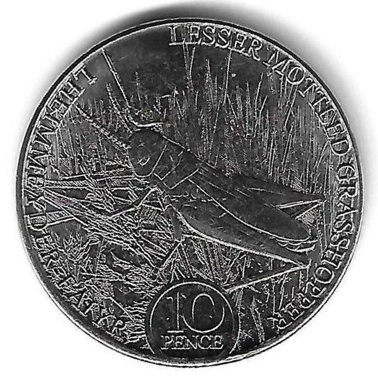 Ilha Man - 10 Pence 2023 (Km# 1786) Gafanhoto