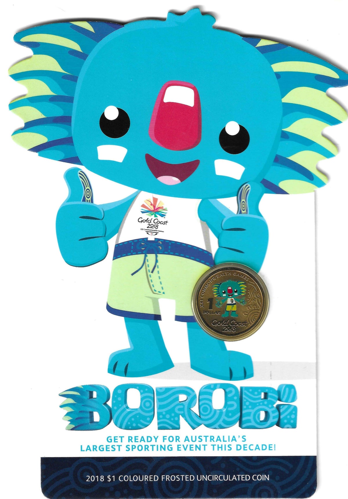 Australia - 1 Dolar 2018 (Km# 3495) Mascote Borobi