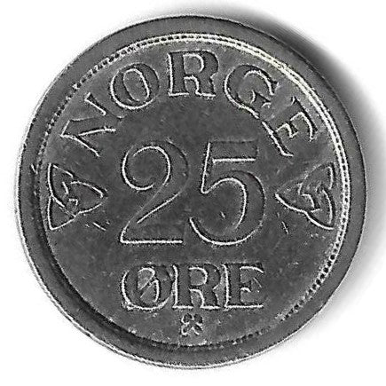 Noruega - 25 Ore 1957 (Km# 410)