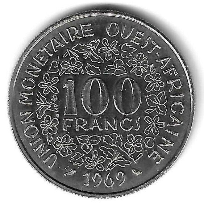 West African States - 100 Francos 1969 (Km# 4)
