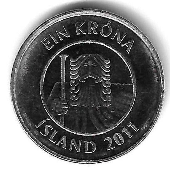 Islandia - 1 Krona 2011 (Km# 27a)