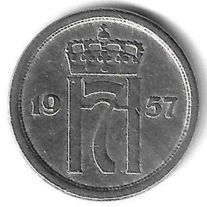 Noruega - 25 Ore 1957 (Km# 410)