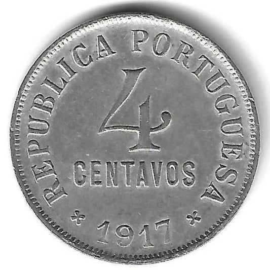 Portugal - 4 Centavos 1917 (Km# 566)