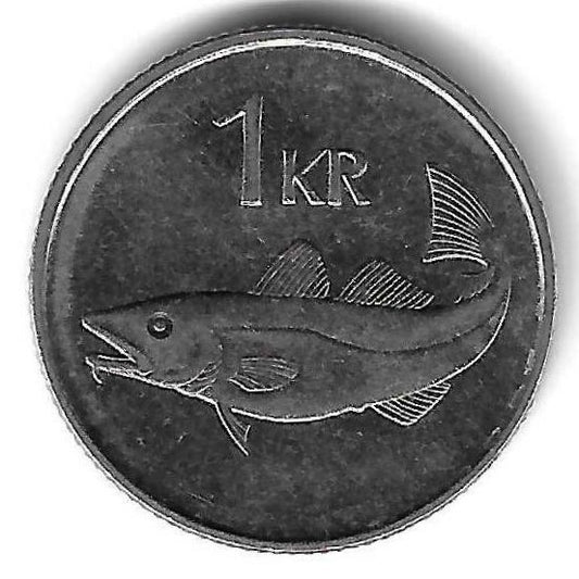 Islandia - 1 Krona 1989 (Km# 27a)